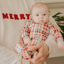 Load image into Gallery viewer, Holiday Plaid Footed Sleeper