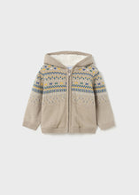 Load image into Gallery viewer, Sherpa Lined Jacquard Knit Zip Up