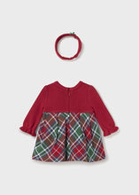 Load image into Gallery viewer, L/S Knit Tartan Dress w/ Headband