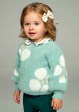Load image into Gallery viewer, Balloon Sleeve Fuzzy Flower Sweater