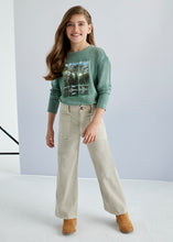 Load image into Gallery viewer, High Waist Wide Leg Twill Pant