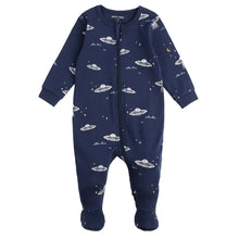 Load image into Gallery viewer, Footed L/S Knit Sleeper- Flying Saucers
