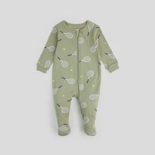 Load image into Gallery viewer, L/S Knit Footed Sleeper- Tennis Print