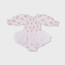 Load image into Gallery viewer, L/S Smocked Bubble W/ Tutu- Belle Rosette Dot
