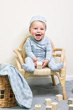 Load image into Gallery viewer, Houndstooth Footie- Powder Blue