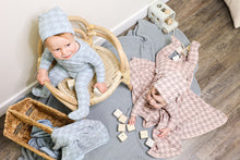 Load image into Gallery viewer, Houndstooth Footie- Powder Blue