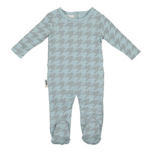 Load image into Gallery viewer, Houndstooth Footie- Powder Blue