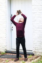 Load image into Gallery viewer, Marled Multi Knit Crew- Maroon