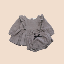 Load image into Gallery viewer, Ruffled Lap Dress Set- Ash