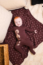 Load image into Gallery viewer, Watercolor Floral Footie- Berry