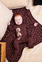 Load image into Gallery viewer, Watercolor Floral Footie- Berry