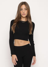 Load image into Gallery viewer, Variegated Rib L/S Crop Tee