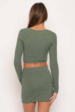 Load image into Gallery viewer, Rib L/S Corset Top