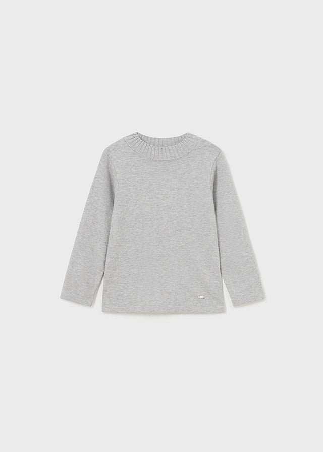Knit Mockneck Sweater- Grey