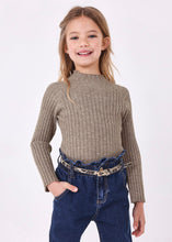 Load image into Gallery viewer, Ribbed Mockneck Sweater- Light Brown