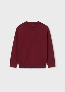 Crewneck Fine Knit Sweater- Wine