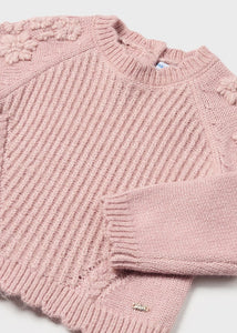 Floral Knit Sweater Pink