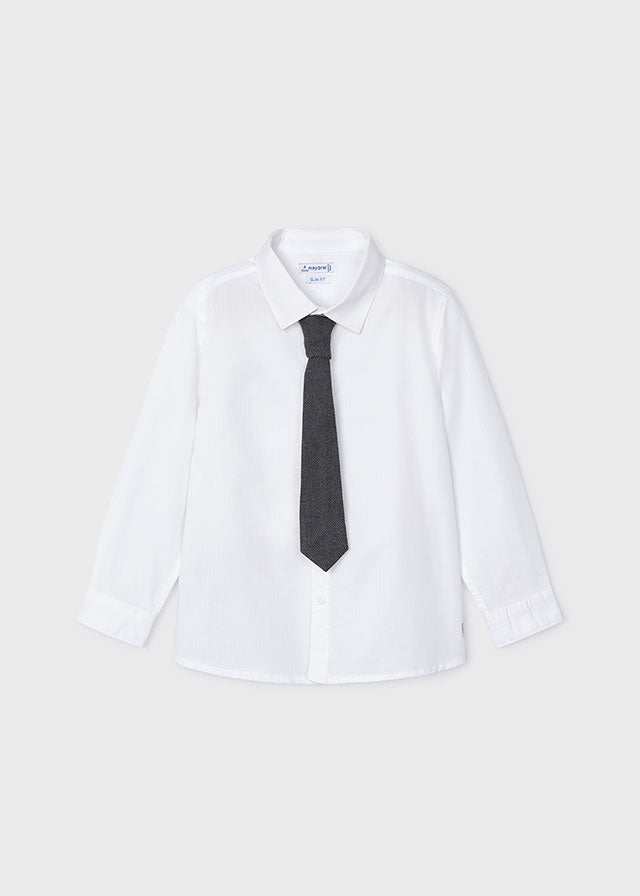 Mono Pinstripe Shirt w/ Tie