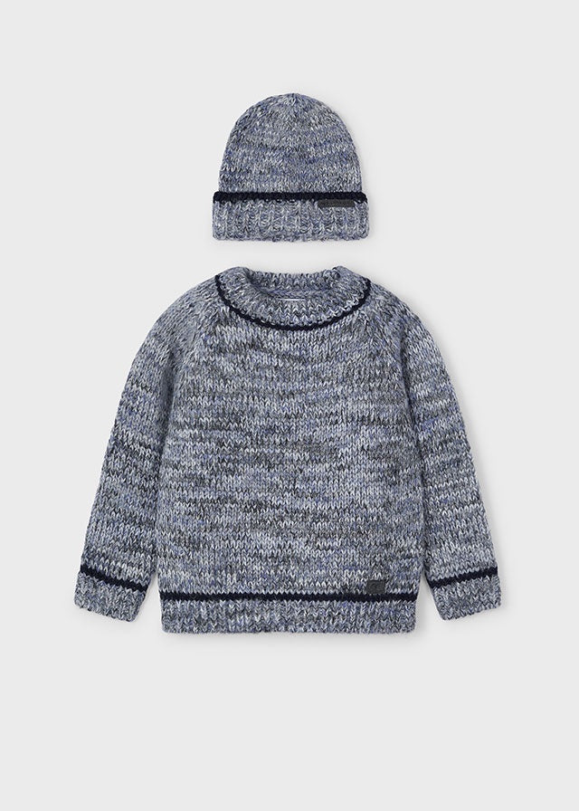 Chunky Knit Pullover w/ Hat