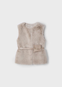 Faux Fur Vest w/ Coinpurse Belt