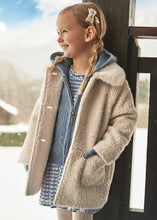 Load image into Gallery viewer, Faux Fur Collar Shearling Coat- Natural