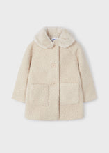 Load image into Gallery viewer, Faux Fur Collar Shearling Coat- Natural