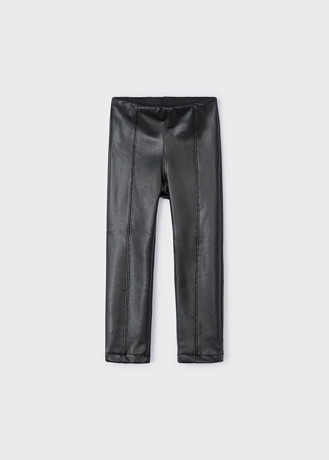 Faux Leather Legging-Black