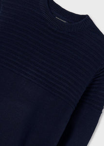 Jacquard Stripe Solid Sweater