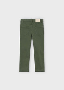 5Pkt Slim Fit Solid Pant- Olive