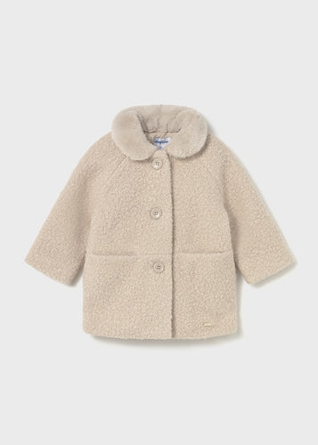 Faux Fur Collar Shearling Coat