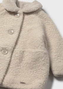 Faux Fur Collar Shearling Coat