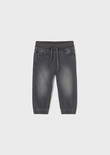 Soft Denim Jogger Pant- Grey