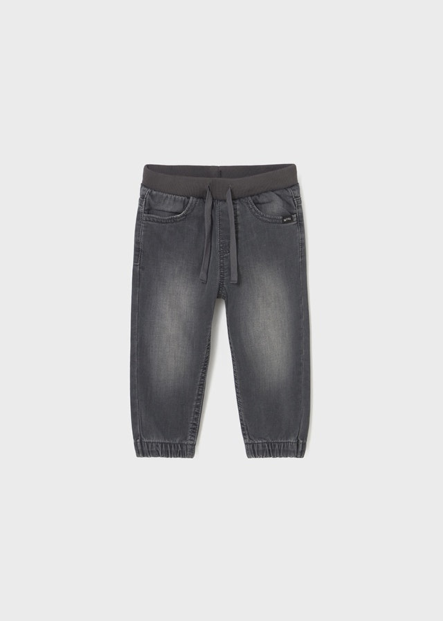 Soft Denim Jogger Pant- Grey