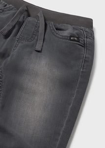 Soft Denim Jogger Pant- Grey