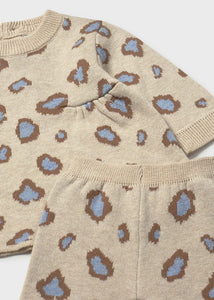 Knit Leopard Dress & Legging Set