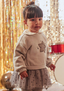 Star Tulle Voile Sweatshirt Dress