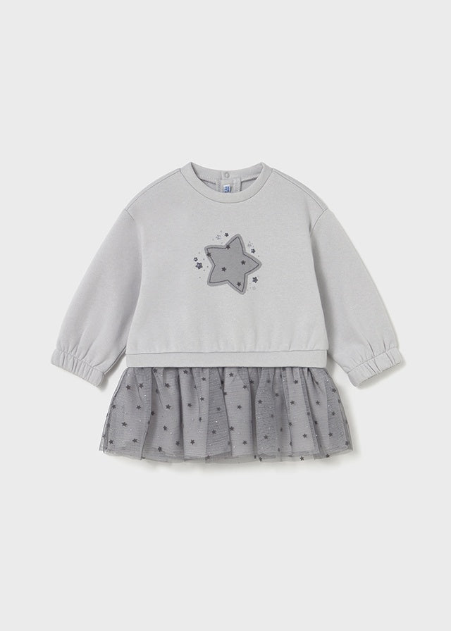 Star Tulle Voile Sweatshirt Dress