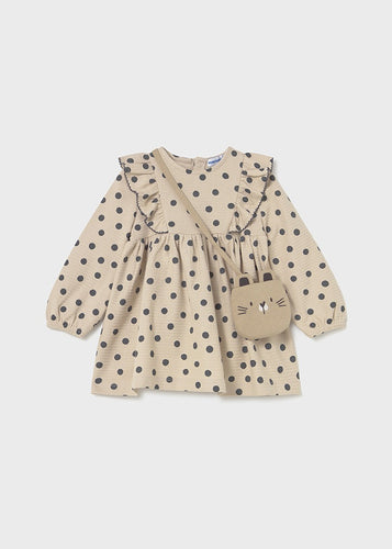 L/S Polka Dot Dress & Bag