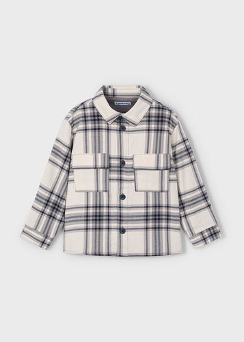 Neutral Checked Overshirt
