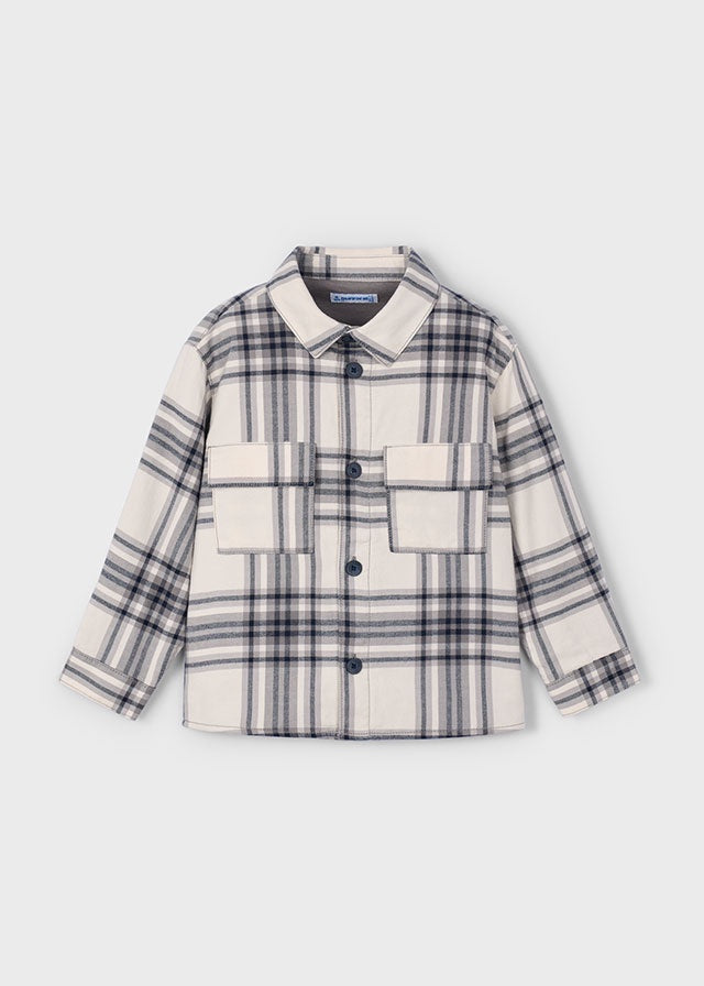 Neutral Checked Overshirt