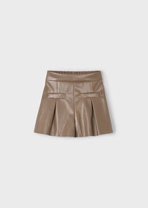 Faux Leather Pleat Short