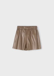 Faux Leather Pleat Short