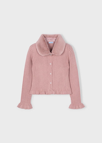 Faux Fur Collar Cardigan