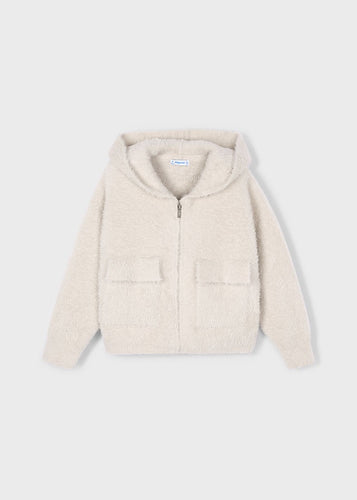 Furry Knit Zip Up Hoodie