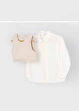 Load image into Gallery viewer, Cropped Vest &amp; Blouse Set