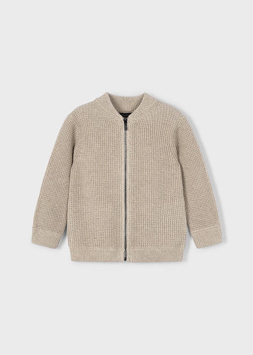 Waffle Zip Knit Cardigan
