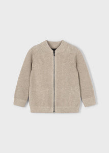 Waffle Zip Knit Cardigan
