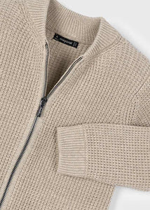 Waffle Zip Knit Cardigan