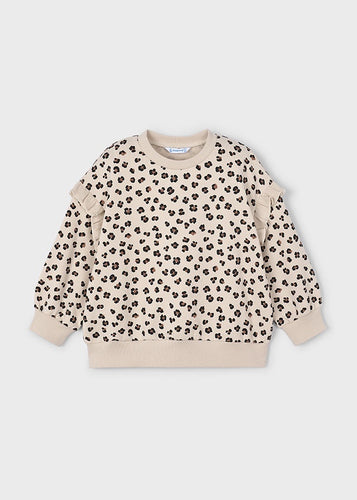 Cheetah Ruffle Sleeve Pullover
