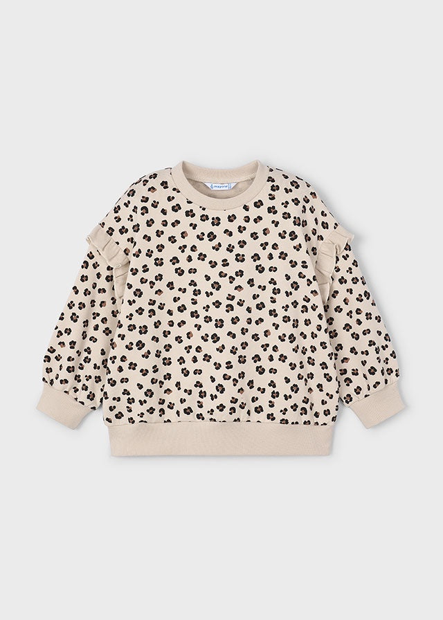 Cheetah Ruffle Sleeve Pullover